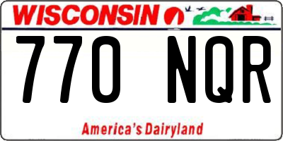 WI license plate 770NQR
