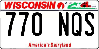 WI license plate 770NQS