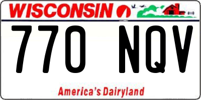 WI license plate 770NQV