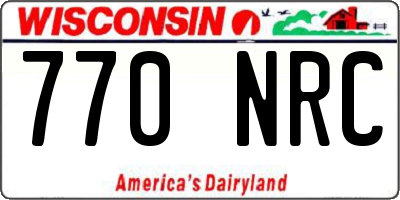 WI license plate 770NRC