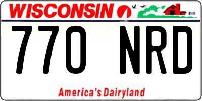 WI license plate 770NRD