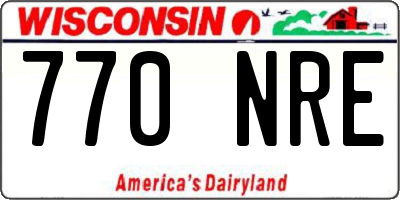 WI license plate 770NRE