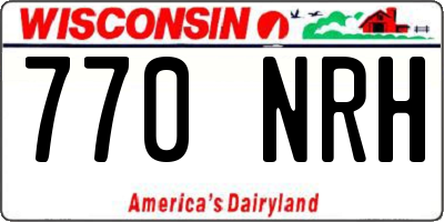 WI license plate 770NRH