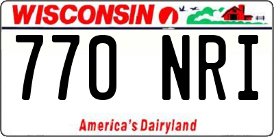WI license plate 770NRI