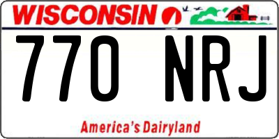 WI license plate 770NRJ