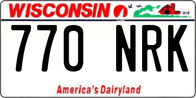 WI license plate 770NRK