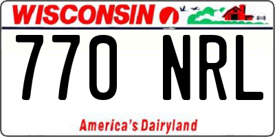 WI license plate 770NRL