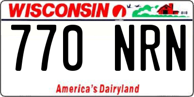 WI license plate 770NRN