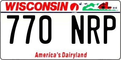 WI license plate 770NRP