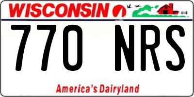 WI license plate 770NRS