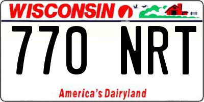 WI license plate 770NRT