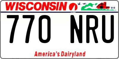 WI license plate 770NRU