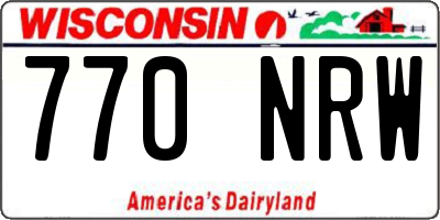 WI license plate 770NRW