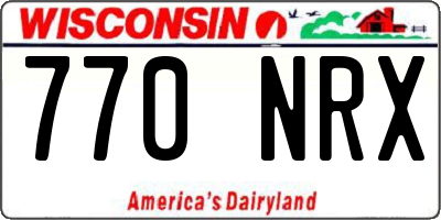 WI license plate 770NRX