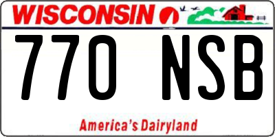 WI license plate 770NSB