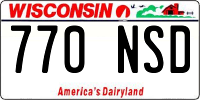 WI license plate 770NSD
