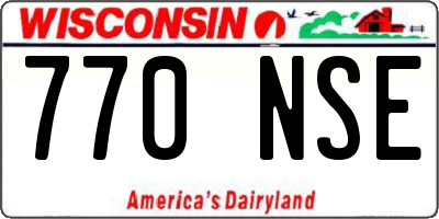 WI license plate 770NSE
