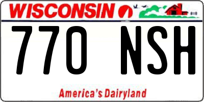 WI license plate 770NSH