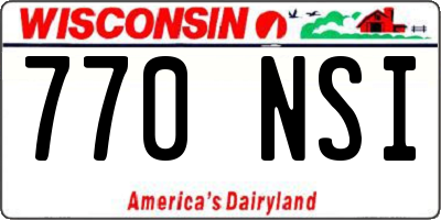 WI license plate 770NSI