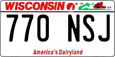 WI license plate 770NSJ