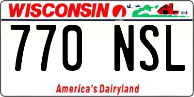 WI license plate 770NSL