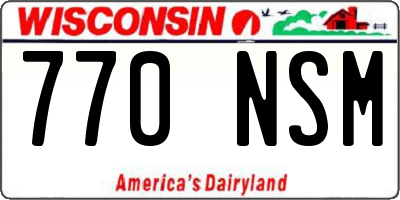 WI license plate 770NSM