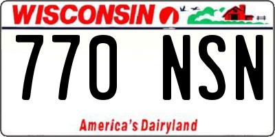 WI license plate 770NSN