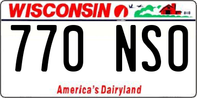 WI license plate 770NSO