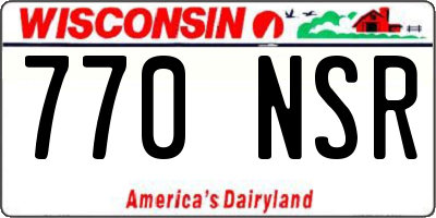 WI license plate 770NSR