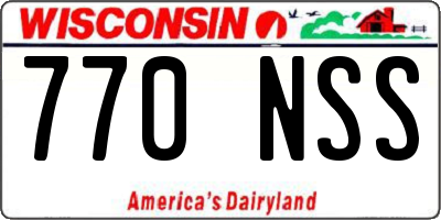 WI license plate 770NSS