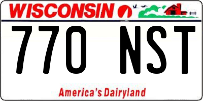 WI license plate 770NST