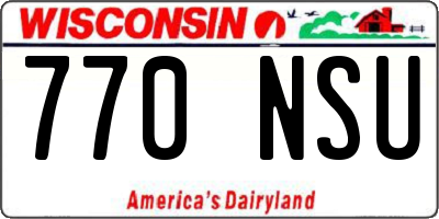 WI license plate 770NSU