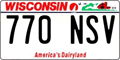 WI license plate 770NSV