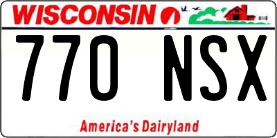 WI license plate 770NSX