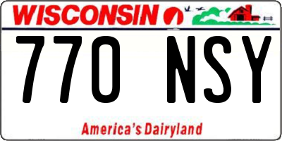 WI license plate 770NSY