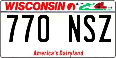WI license plate 770NSZ