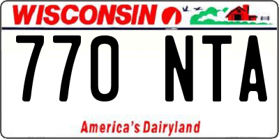 WI license plate 770NTA