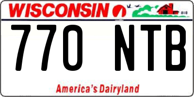 WI license plate 770NTB