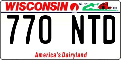 WI license plate 770NTD