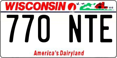 WI license plate 770NTE
