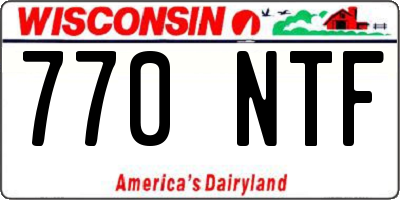WI license plate 770NTF