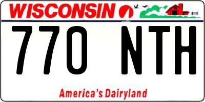 WI license plate 770NTH