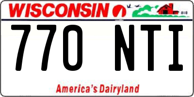 WI license plate 770NTI