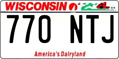 WI license plate 770NTJ