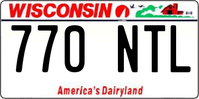 WI license plate 770NTL