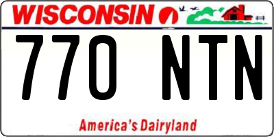 WI license plate 770NTN