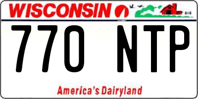 WI license plate 770NTP