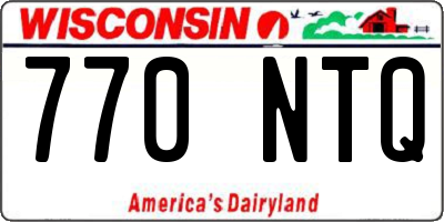WI license plate 770NTQ