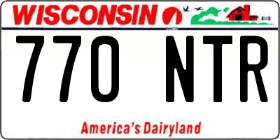 WI license plate 770NTR