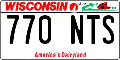WI license plate 770NTS
